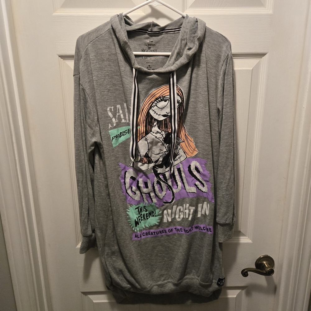 Nightmare Before Christmas Sally Ghouls Night In Hooded Lounge Sweatshirt MEDIUM